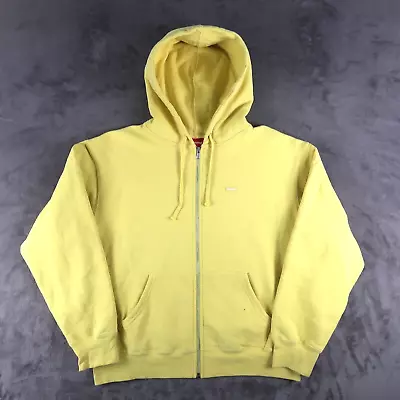 Supreme Zip Up Hoodie Mens M Medium Sweatshirt Yellow Tonal Small Box Logo • $100