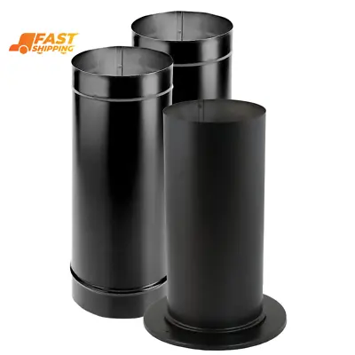 Durablack 6 In. X 60 In. Single-Wall Chimney Stove Pipe Kit • $86.56