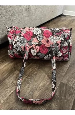 Vera Bradley XL Travel Duffle Bag- Retired Mocha Rouge Print + Wallet Wristlet • $49.99