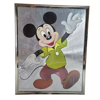 Disney Mickey Mouse Foil Silver Framed Print 8 X 10 • $9.50