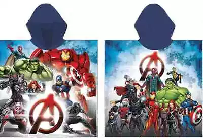 Avengers Towel Poncho Kids Character Swimwear Beach Bath Towel • £11.99