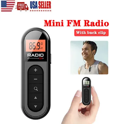 AM FM Portable Pocket Radio Mini Digital LCD Stereo Receiver+Earphone+USB Cable • $15.84