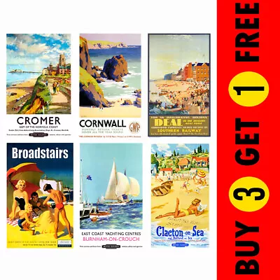 Vintage Retro Holiday Travel Railway Posters City Country Photo Print Wall Art! • £2.99