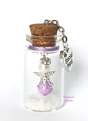 £4.49 • Buy Miniature Gift Keepsake Bottle ANGEL Friend Mum Sister Nan Choose Charm & Angel