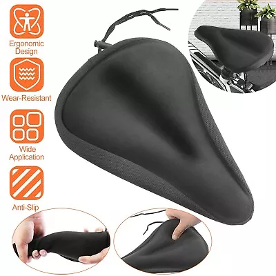 Soft Saddle Pad Cushion Cover Gel Silicone Seat For Mountain Bike Bicycle New • $9.02