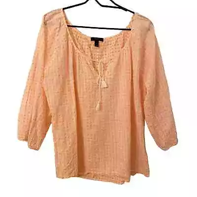 J.Crew Top Women's Size XL Light Pink Dots • $5