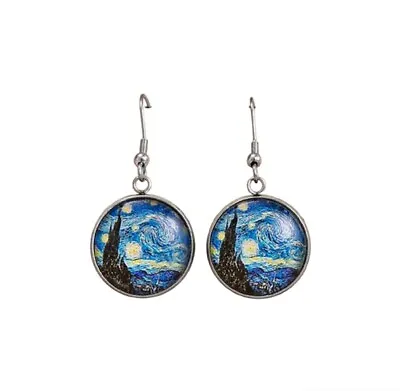 Van Gogh Starry Night Detailed Earrings Set Retro Women’s Lightweight • $12.99