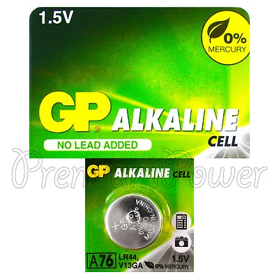 1 X GP Alkaline A76 LR44 Battery 1.5V AG13 303 357 V13GA L1154 SR44 • $10.80