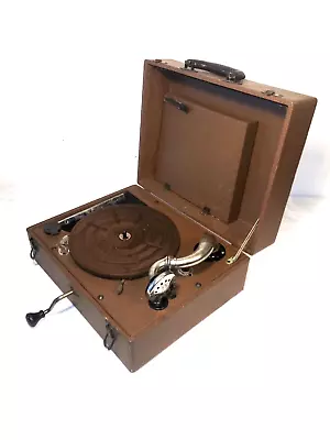 Antique  Portable Wind Up Record Player Phonograph PROJECT PIECE • $125