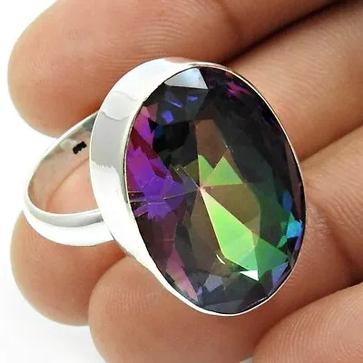 Mystic Topaz Ring Solid 925 Silver Handmade Statement Lovely Ring All Size AP495 • $13.93