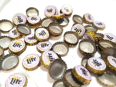 65 Miller Lite White Bottle Caps Tops Crafts Decor Breweriana Collectible • $8.99