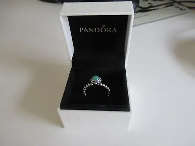 £9.99 • Buy Pandora Green May Birthstone Beaded Ring Size 60