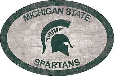 Michigan State Spartans Sign Wall Art 46  Distressed & Weathered Sign Team Color • $114.99