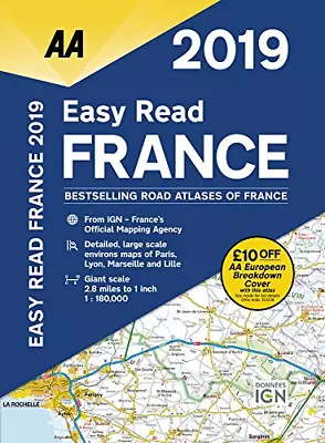 Easy Read France 2019 Flexibound (AA Road Atlas France) • £12