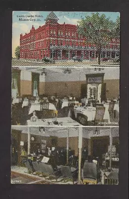 Mason City Iowa IA C1910 Cerro Gordo Hotel Exterior Dining Room Lobby Interior • $7.98