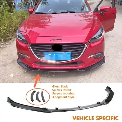 For Mazda 3 AXELA 2014-2018 Front Lip Splitter Kit Spoiler 3-Stage Painted Black • $54.92