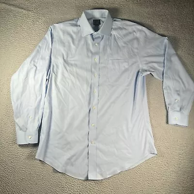 Jos A Bank Dress Shirt Mens 16.5 Light Blue Button Up Long Sleeve Casual • $17.95