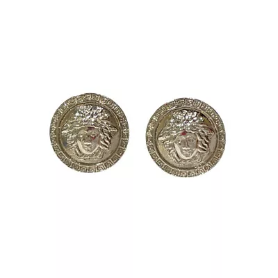 Gianni Versace Medusa Round Mini Earrings In Metal Used • $133.62