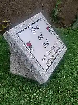 Personalised Grey Granite Memorial Grave Plaque Stone Headstone Cemetery Stone  • £55