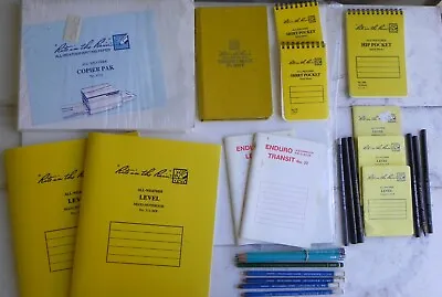 Vintage All Weather Blank Survey Or Engineer Field Books Paper Pads And Extras • $55