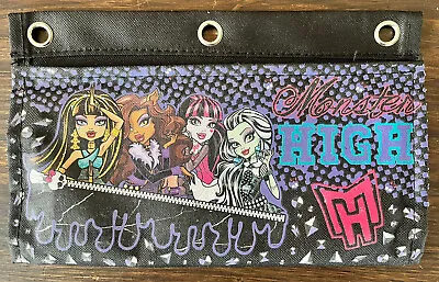 Monster High Zippered Pencil Notebook Pouch Black New With Tags Fangtastic • $12