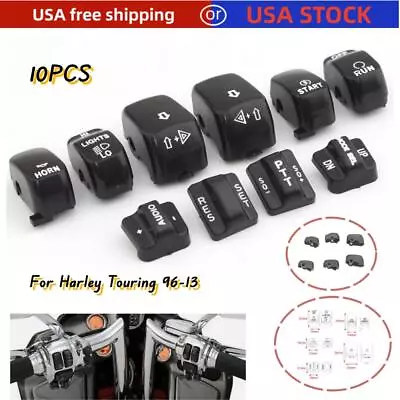 10 PCS Hand Control Switch Cover Housing Button Cap Set For Harley Touring 96-13 • $14.84