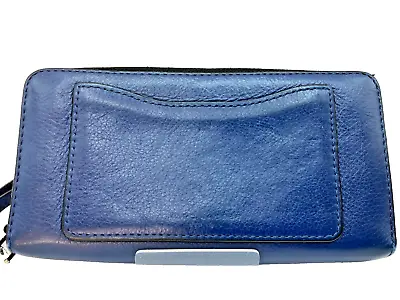 MARC JACOBS Leather Long Wallet BLUE T1639-6 • $62.98