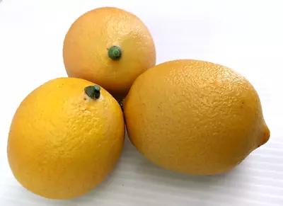 Vintage Faux Plastic Lemons Dark Yellow 2.5  X 3.0   Lot Of 3 • $8.95