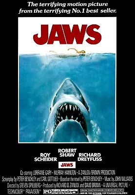 Home Wall Art Print - Vintage Movie Film Poster - JAWS - A4A3A2A1A0 • £5.99