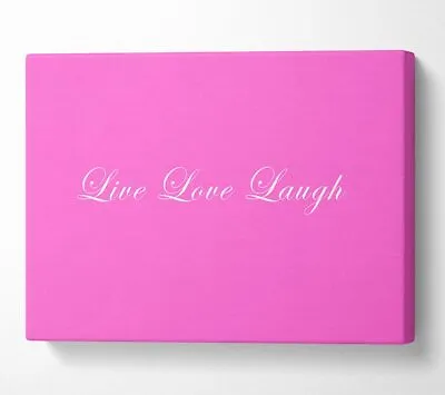 £21.99 • Buy Love Quote Live Love Laugh 2 Vivid Pink Canvas Wall Art Home Decor Large Print
