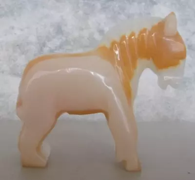 Vintage 1960's White & Brown Carved Quartz Miniature Horse Figurine Statue 2  • $10.79