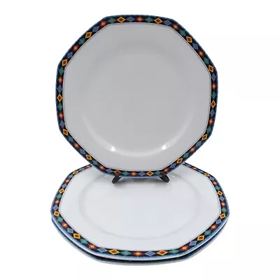 Christopher Stuart MOROCCO Dinner Plate Set Of 3 Octagon Geometric 10.25  • $39.99