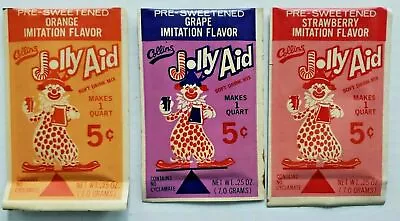 Vintage Early 1960'S Jolly Aid Drink Mix  (Pre-Kool-Aid) NOS Lot Of 3 115 • $9.99