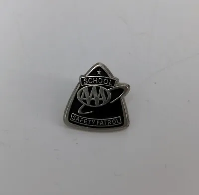 Vintage AAA School Safety Patrol Black Silver Tone Metal Badge Pin • $14.95