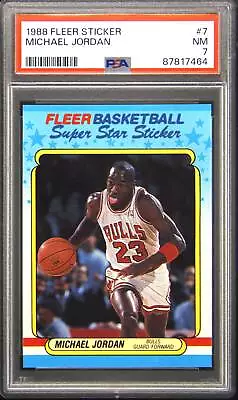 1988 Fleer Sticker #7 Michael Jordan PSA 7 • $95