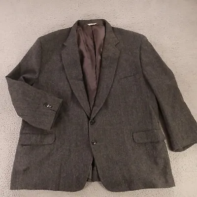 VINTAGE Alexander Lloyd Jacket Gray Herringbone 100% Wool Tweed Blazer USA 56R* • $63.18