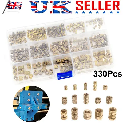 330Pcs Female Thread Knurled Nuts M2-M5 Brass Threaded Insert Assortment Kit NEW • £11.91