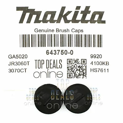 Genuine Makita 643750-0 Carbon Brush Caps 5704R 5703R 9404 9403 9015B 9016B 4131 • £4.89