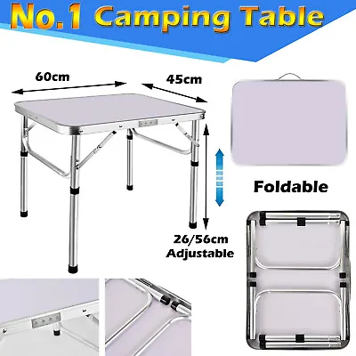 £21.50 • Buy Folding 2ft Camping Table Aluminium Picnic Portable Adjustable Party BBQ 60cm