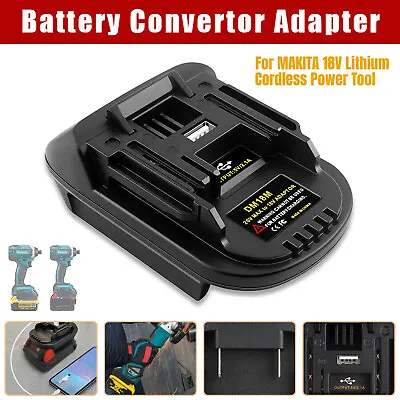 USB Battery Adapter For Milwaukee 18V Dewalt 20V Convert To Makita 18V DM18M • $12.95