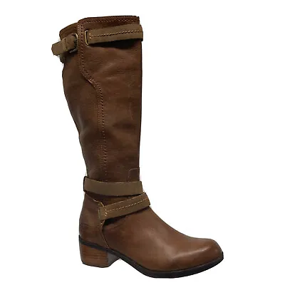 UGG Australia Darcie Tall Distressed Leather Riding Boots Buckle Women Sz 6 VGUC • $63.96