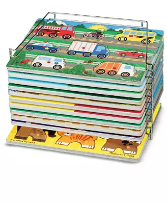 Melissa & Doug Puzzle Storage Rack - Wire Rack Holds 12 Puzzles • $23.99