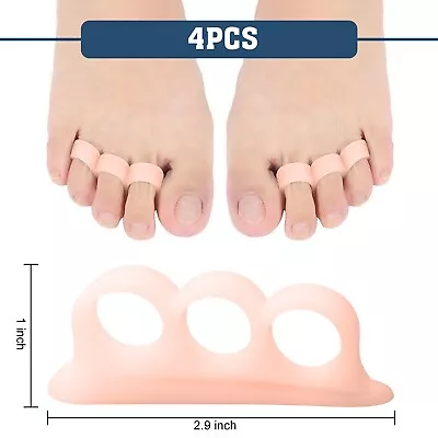 4PCS Silicone Toe Separators Bunions Cushion Pad Corrector Straightener Splint • $6.99