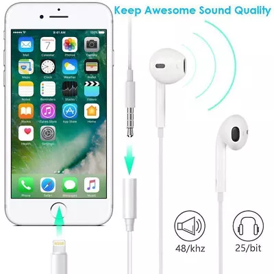 IOS 14+ Music Mic Headphone Adapter For IPhone 12 11 7 8 XS To 3.5mm AUX Jack AU • $31.34