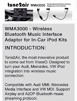 Bovee WMA3000A Tune2air Bluetooth Car Kit Adapter • £100