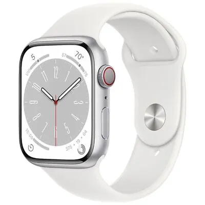 Apple Watch Series 8 GPS Plus Cellular 45mm Silver Aluminum Case • $349