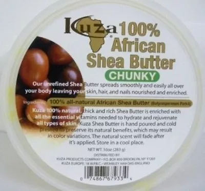 £7.49 • Buy 100% PURE AFRICAN SHEA BUTTER CHUNKY 283gm FOR SKIN, HAIR & NAILS BY KUZA