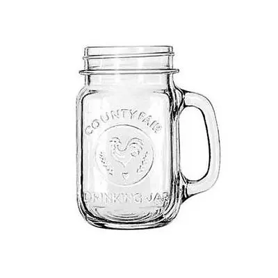 NEW! Libbey 'County Fair' Mason Style Glass Drinking Jar With Handle (16.5 Oz) • $4.99