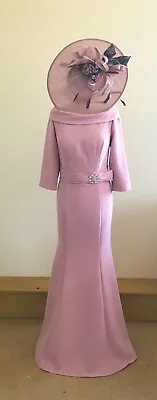 £250 • Buy New! Veni Infantino Mother Of The Bride Long Pink Gown With Diamante Trim