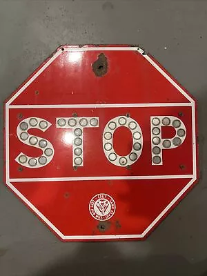 Vintage California Porcelain STOP Sign 24” • $250